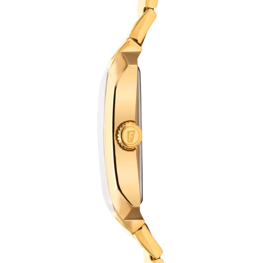 Festina Herren Armbanduhr F20678-1 Edelstahl goldfarben, Rechteckig, römische Zahlen