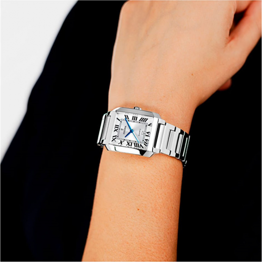 FESTINA Damenuhr F20679/1 Edelstahl, Datum, römisch, Rechteckig