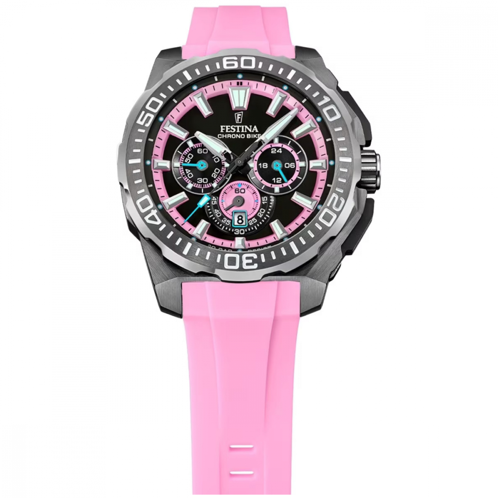 Festina Chronograph F20725-2 Chrono Bike 2025 Silikonband pink 20ATM