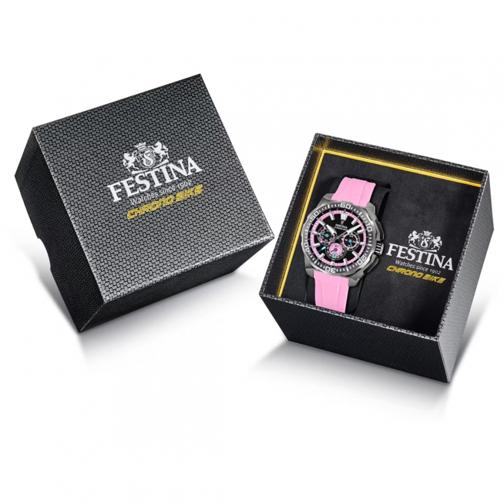 Festina Chronograph F20725-2 Chrono Bike 2025 Silikonband pink 20ATM
