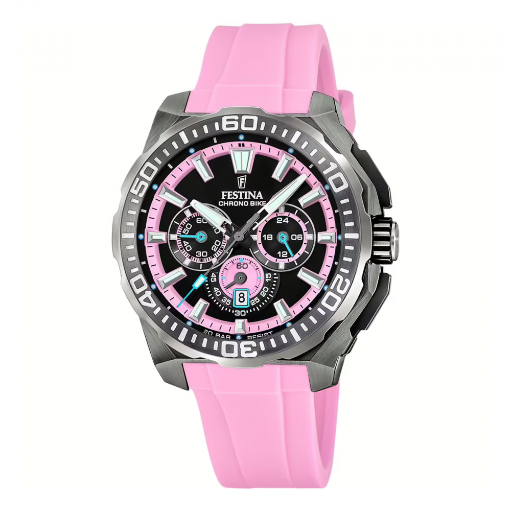 Festina Chronograph F20725-2 Chrono Bike 2025 Silikonband pink 20ATM
