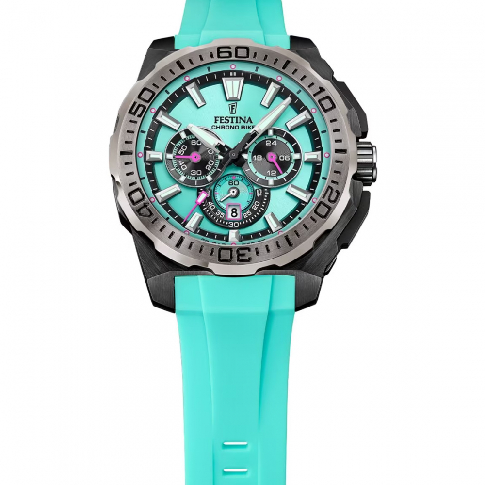 Festina Chronograph F20726-2 Chrono Bike 2025 Silikonband türkis 20ATM