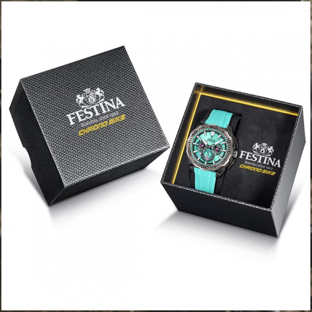 Festina Chronograph F20726-2 Chrono Bike 2025 Silikonband türkis 20ATM