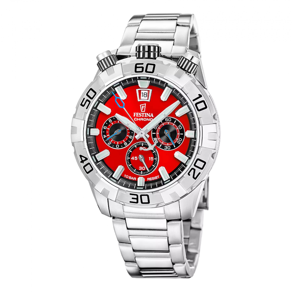 Festina THE ORIGINALS/DIVER Chronograph F20743-5 Edelstahl, rot