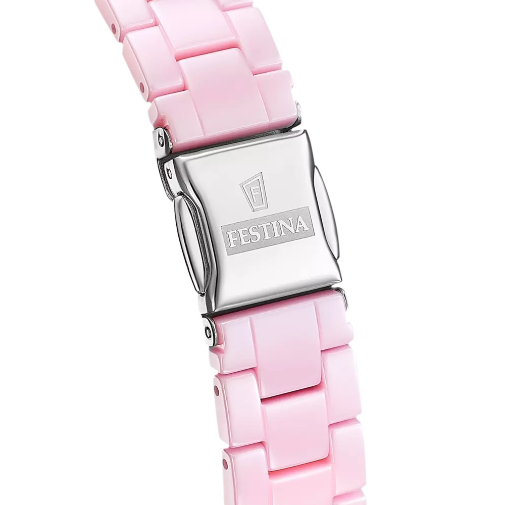 Festina Damen Armbanduhr F20751-2 Keramik Rosa, 30,5mm