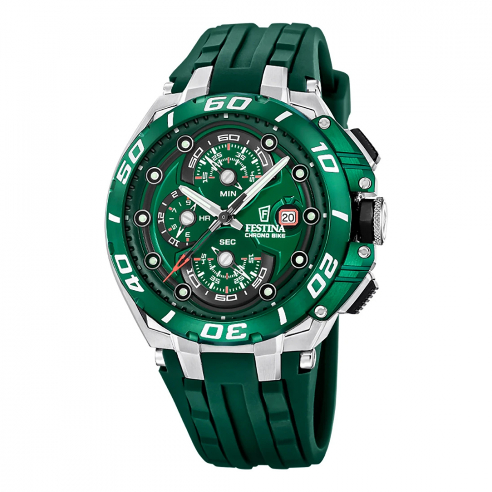 Festina Chronograph F20755-2 Dunkelgrün Chrono Bike 2026 Silikonband 20ATM
