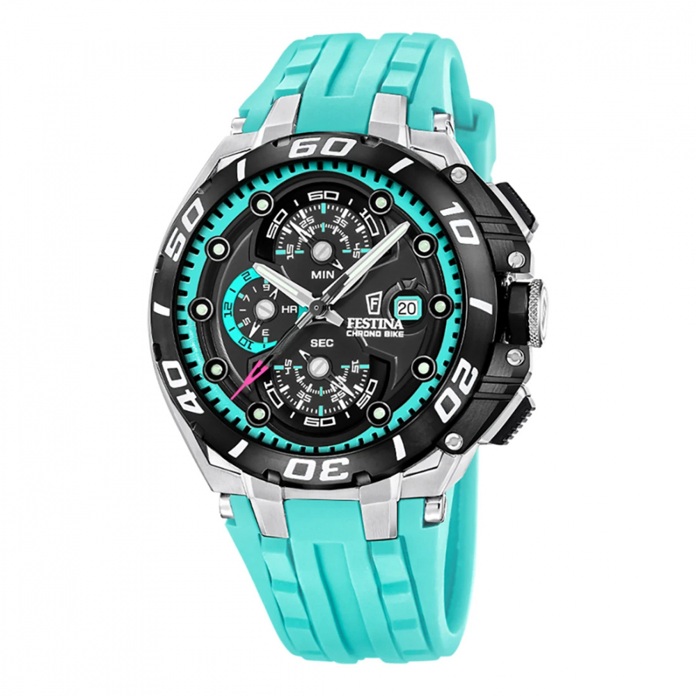 Festina Chronograph F20755-7 Türkis Chrono Bike 2026 Silikonband 20ATM