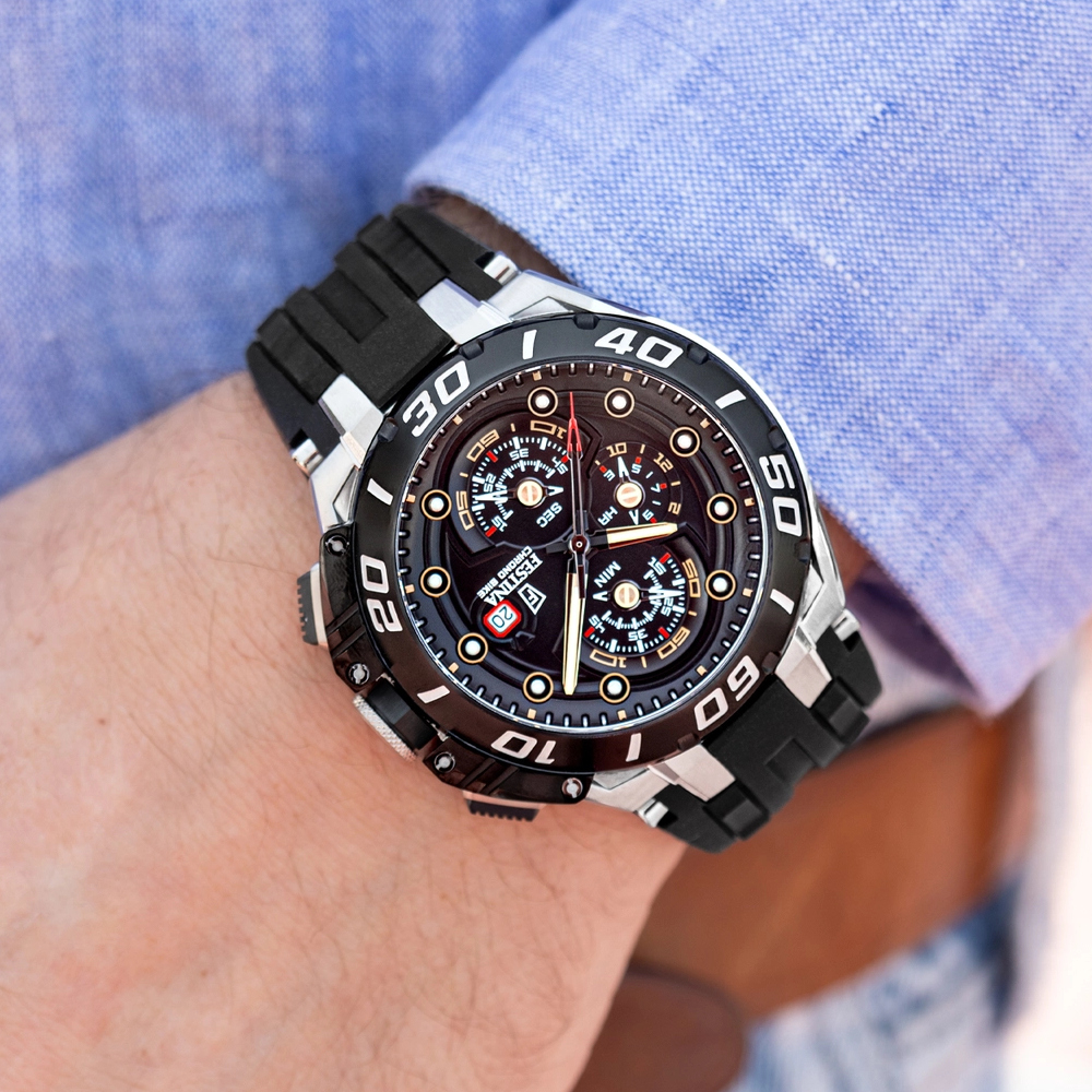 Festina Chronograph F20755-8 Schwarz Chrono Bike 2026 Kautschukband 20ATM