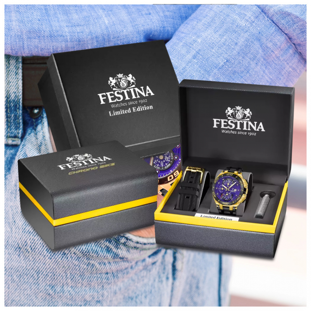 Festina F20781-GA Uhr Chrono Bike 2026 Lila Limited Edition Ersatzband Saphir