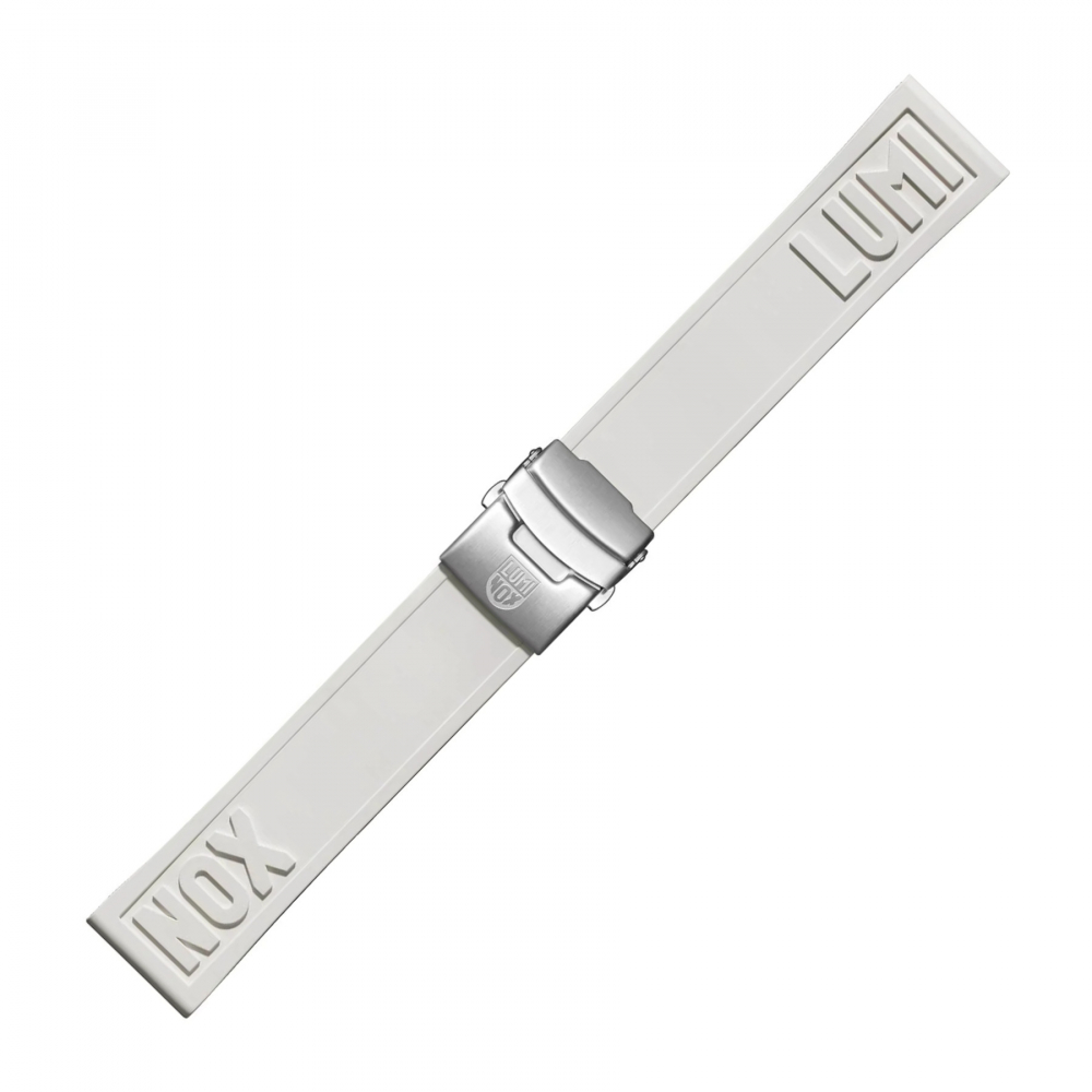 Ersatzband Wechselband Luminox 24mm Kautschuk weiß XS - XL Länge