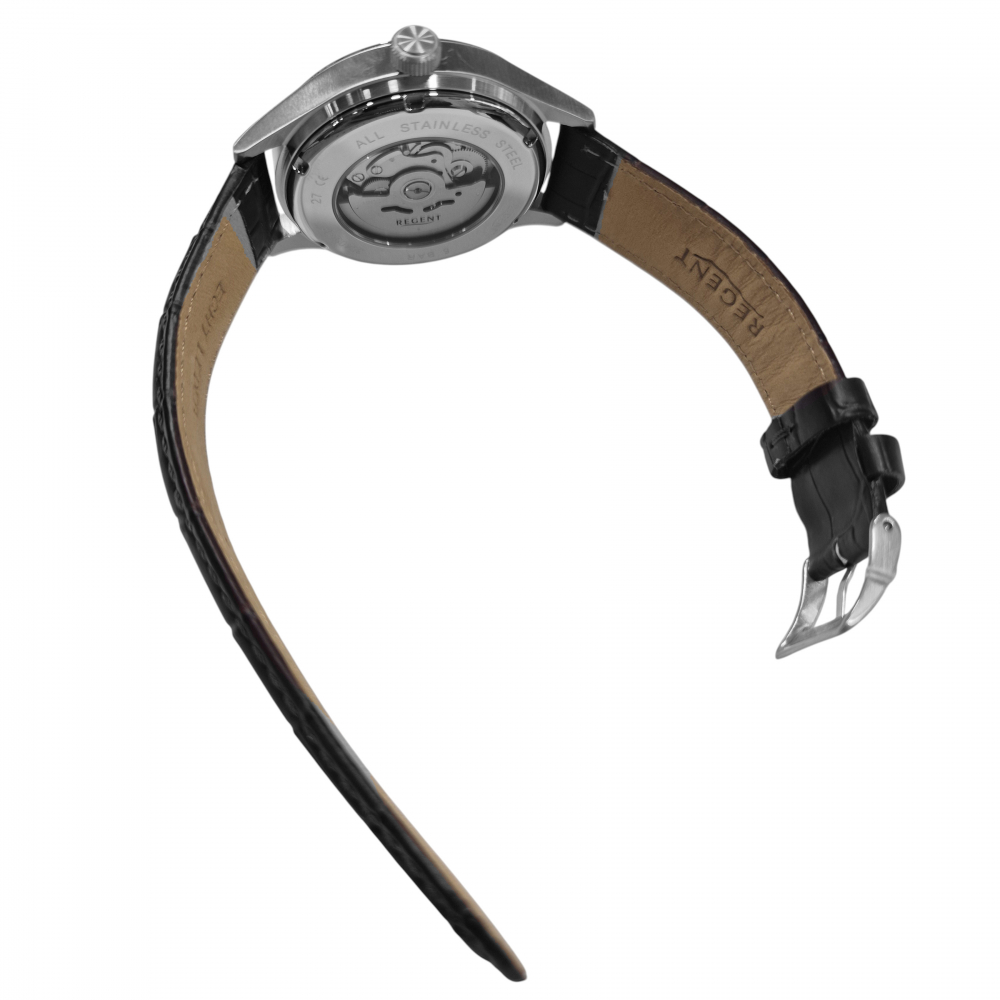 REGENT Herren Armbanduhr Automatik GM-2213 Saphirglas, Datum, Blau, 42mm