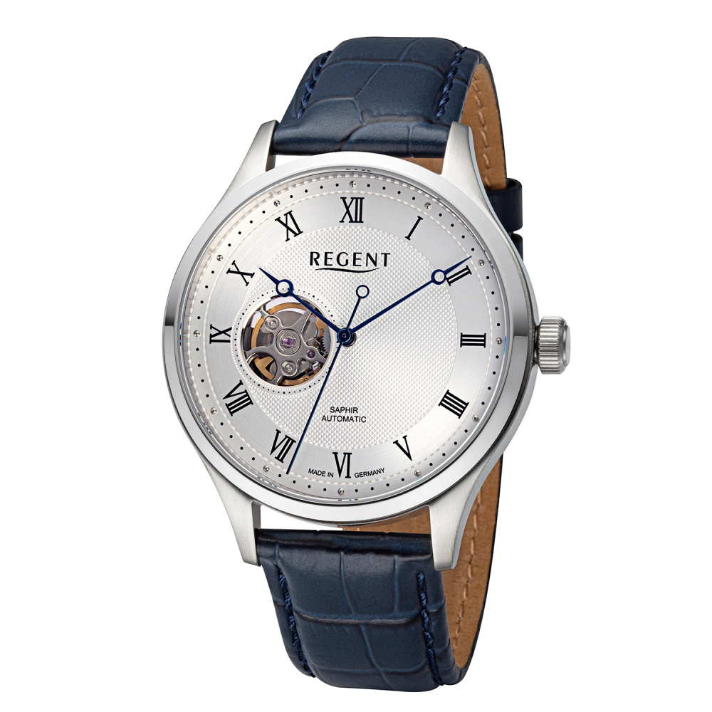 REGENT Herren Armbanduhr Automatik GM-2215 Saphirglas, offenem Herz, 42mm