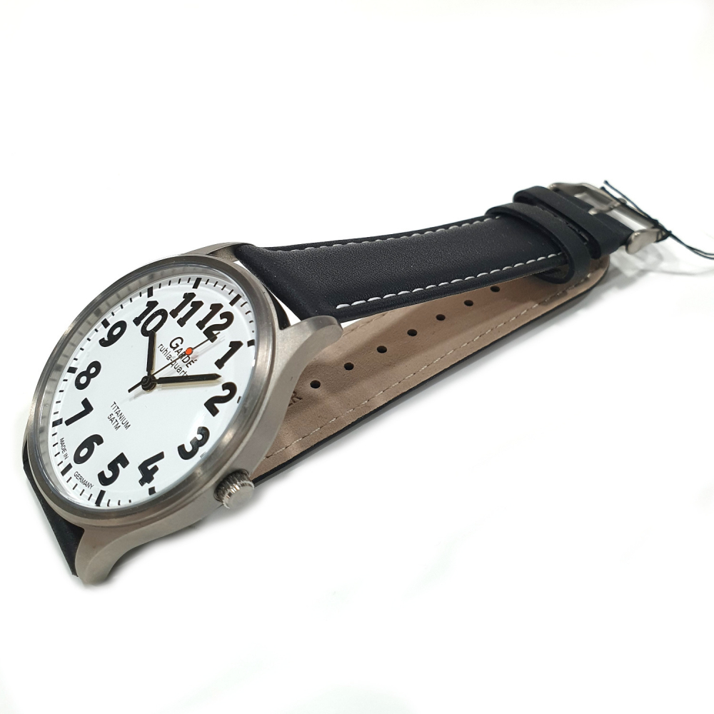 Garde Herren Armbanduhr Titan 17-75 Ronda-Werk Lederband sehbehinderten gerecht