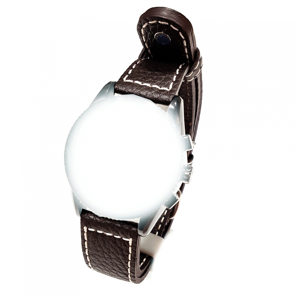 Ingersoll Ersatzband Leder braun mit Narbung Stegbreite 22mm in XL für Fliegeruhren