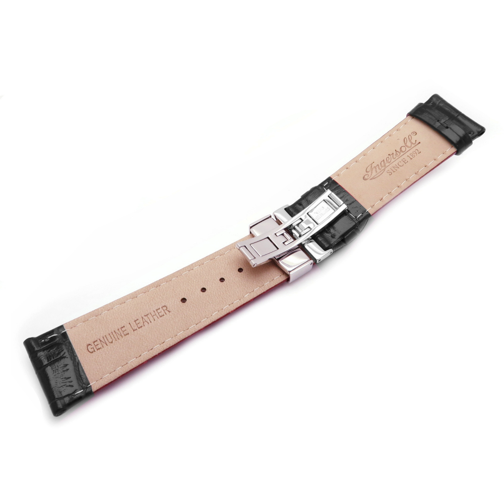 Ingersoll Stegbreite 25mm Ersatzband Lederband schwarz mit Faltschließe