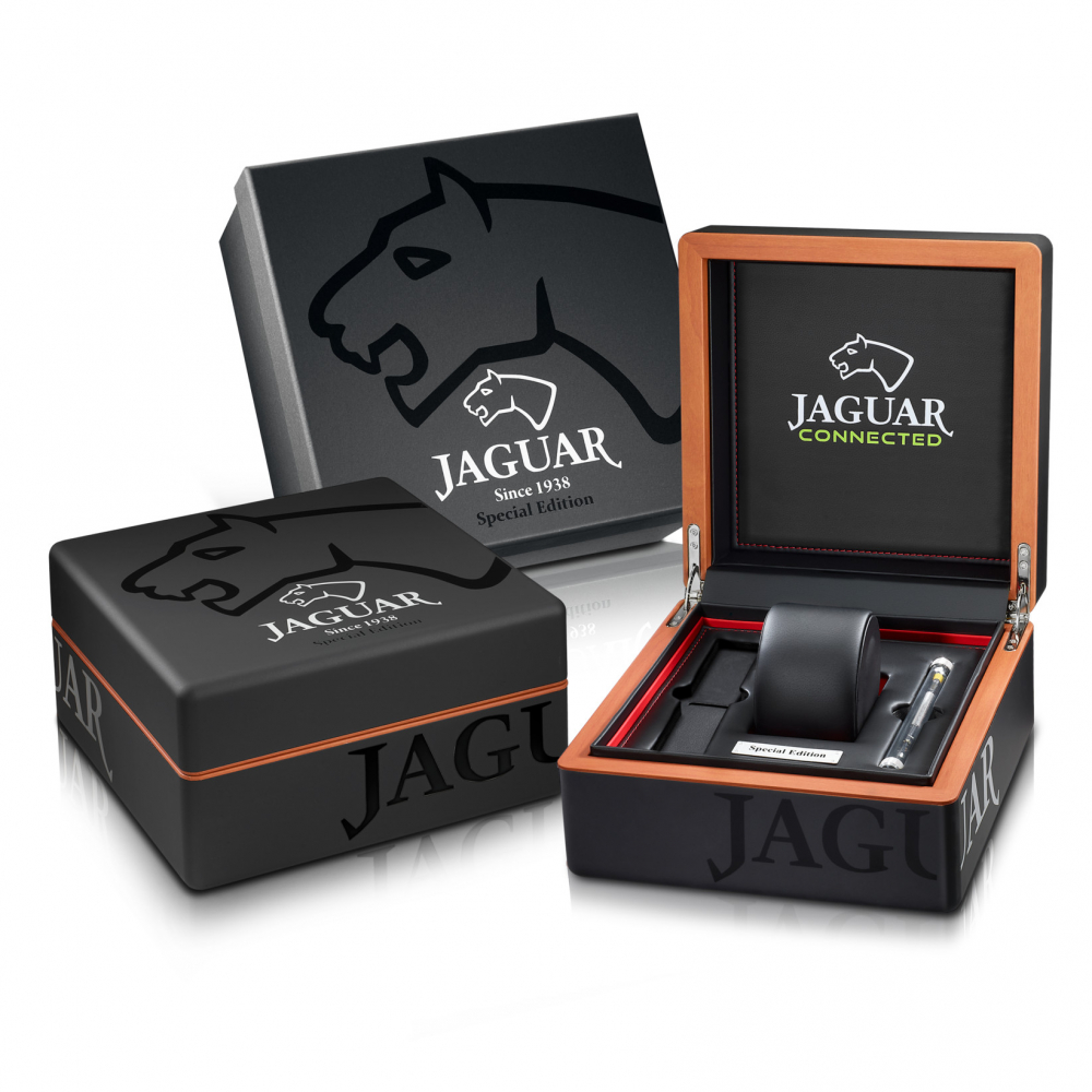 Jaguar Herren Armbanduhr Connected J930-1 Saphirglas 20 ATM 46mm Smartwatch Hybrid, blau