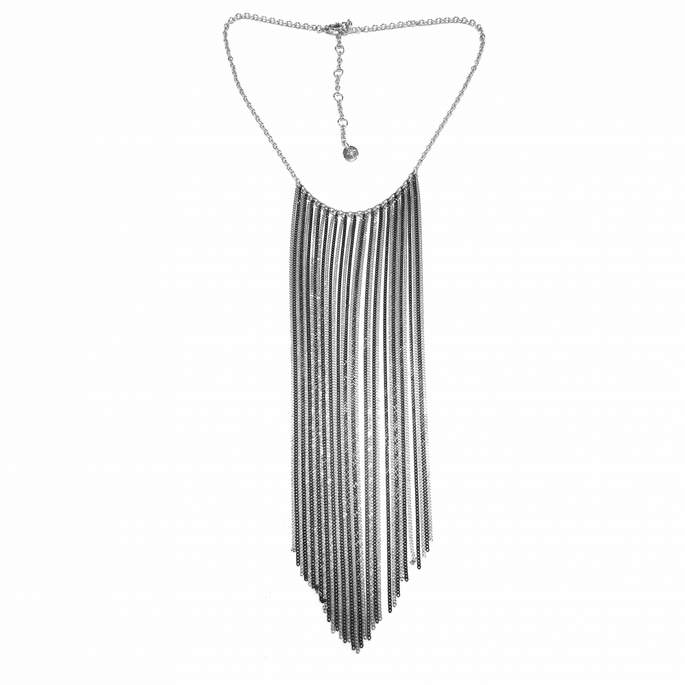 JOOP Damen Collier JPNL90494A420 925-Silber schwarz-silber 50cm Halskette