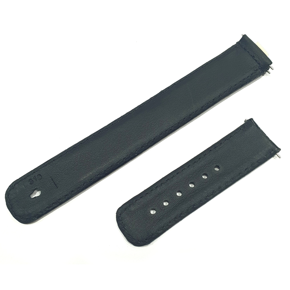 JUNGHANS Funkband Leder schwarz Krokonarbung, 20mm, Mega Funk 025/4300, 025/4302, 025/4220
