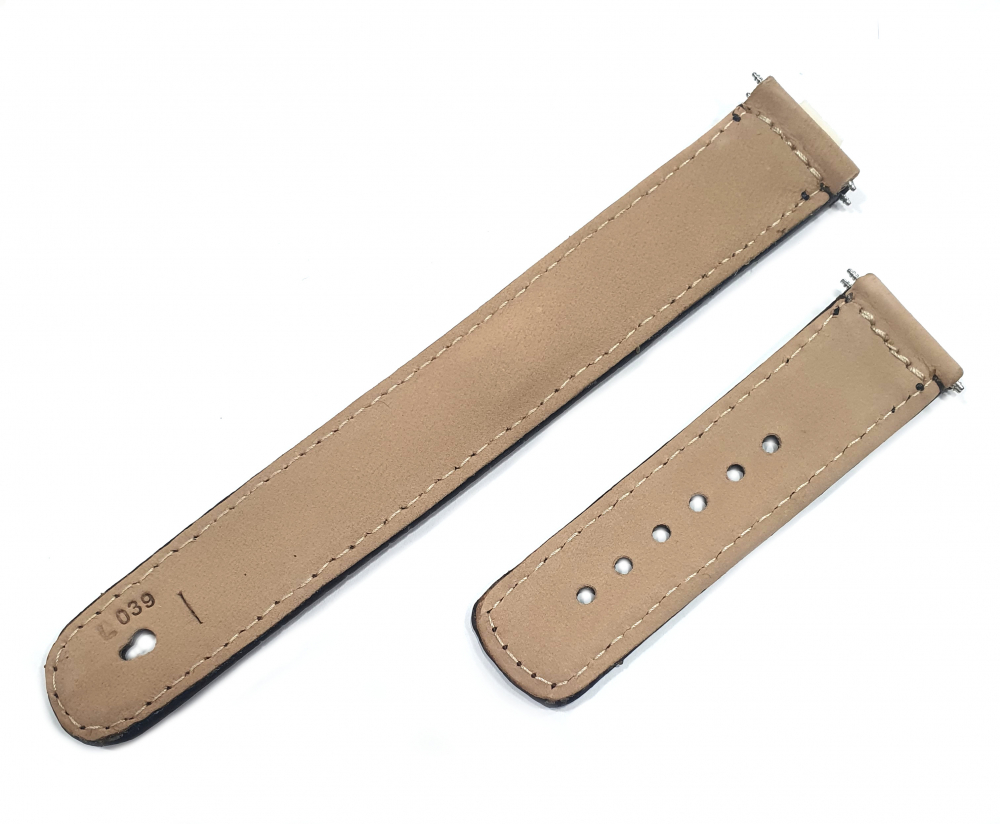 JUNGHANS Funkband Leder schwarz Krokonarbung, 20mm, Mega Funk 029/7400, 019/4713, 019/7403, 019/7714