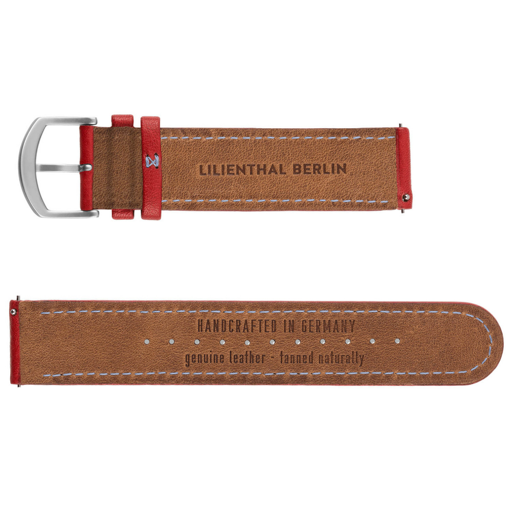 Lilienthal Berlin B005ZA Lederband Rot Stegbreite 20mm