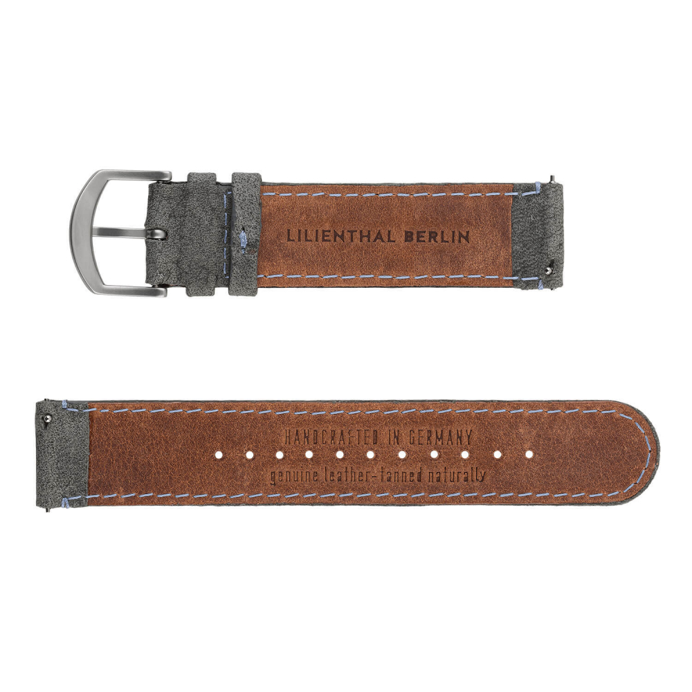 Lilienthal Berlin B009A Lederband grau Stegbreite 20mm