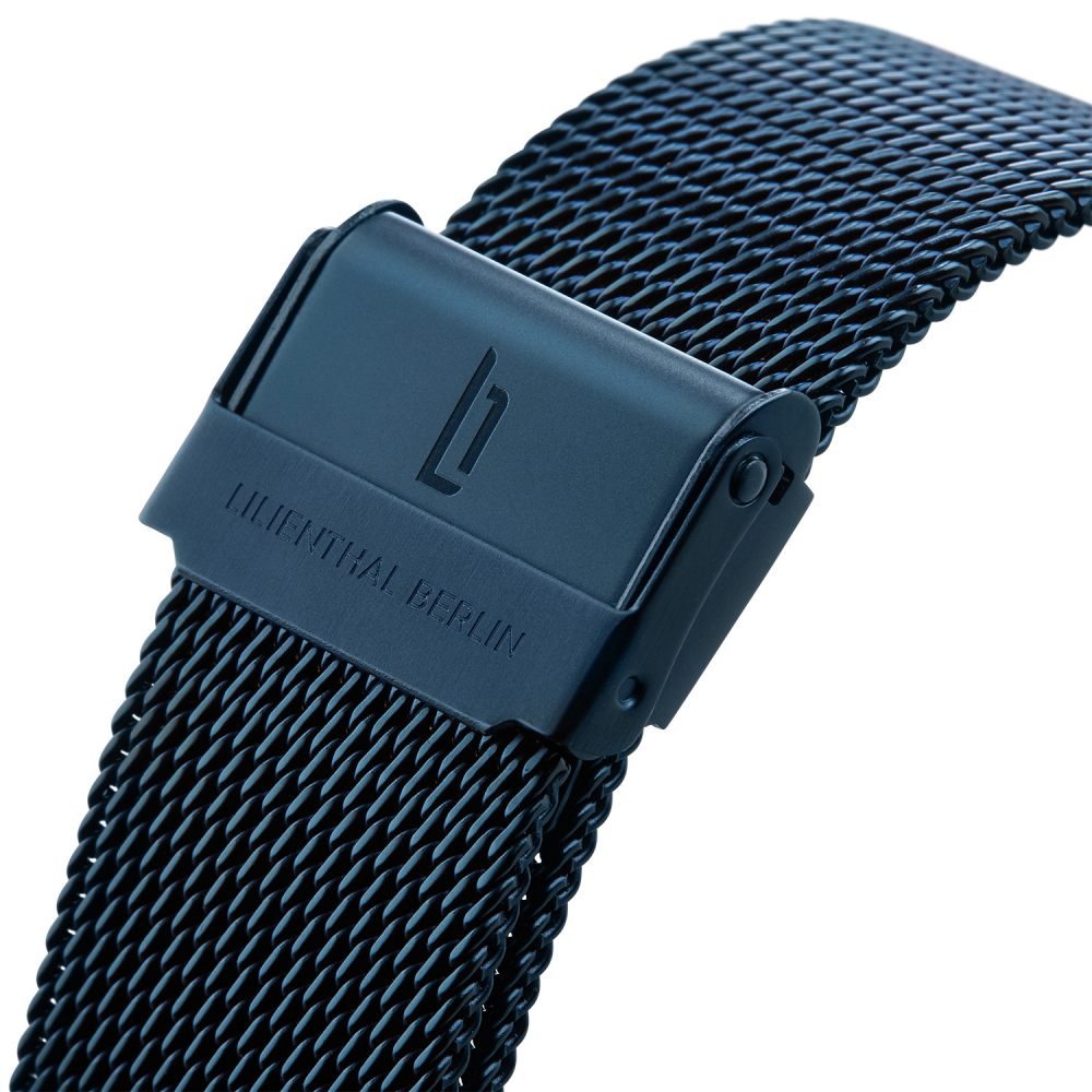 Lilienthal Berlin B023E Mesh-Band blau Stegbreite 20mm aus 316L Chirurgenstahl