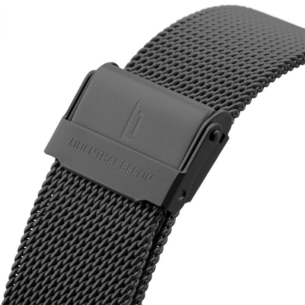 Lilienthal Berlin B023F Mesh-Band dunkel-grau Stegbreite 20mm aus 316L Chirurgenstahl