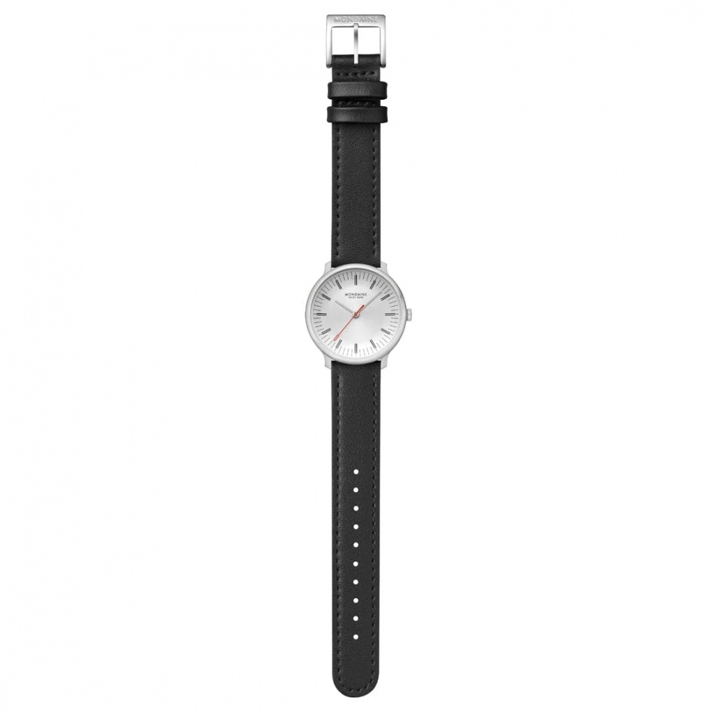 MONDAINE Armbanduhr MLE.33110.LBV Doppio Saphirglas, 33mm, Veganes Traubenleder
