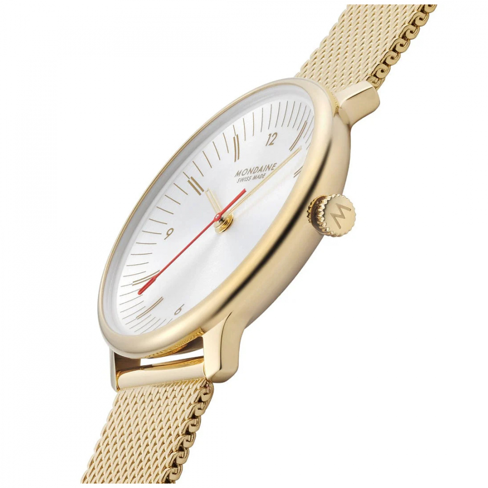 MONDAINE Armbanduhr MLE.33111.SM Doppio Saphirglas, 33mm, Milanaise Goldfarben
