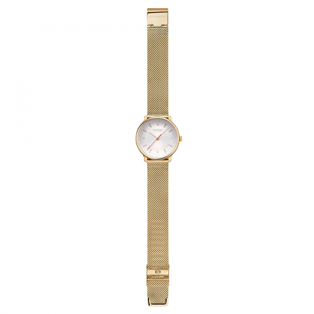 MONDAINE Armbanduhr MLE.33111.SM Doppio Saphirglas, 33mm, Milanaise Goldfarben