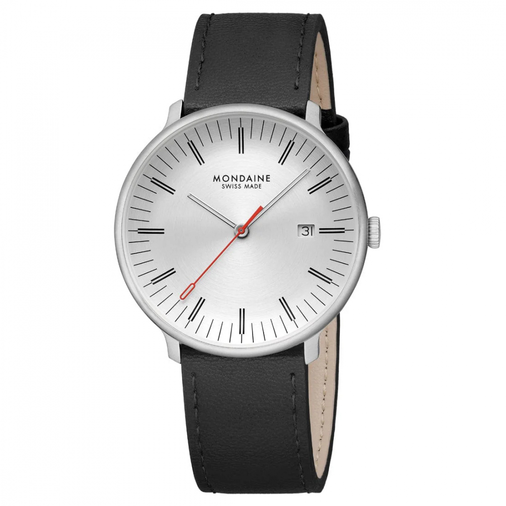 MONDAINE Armbanduhr MLE.41210.LBV Doppio Saphirglas, 41mm, Veganes Traubenleder