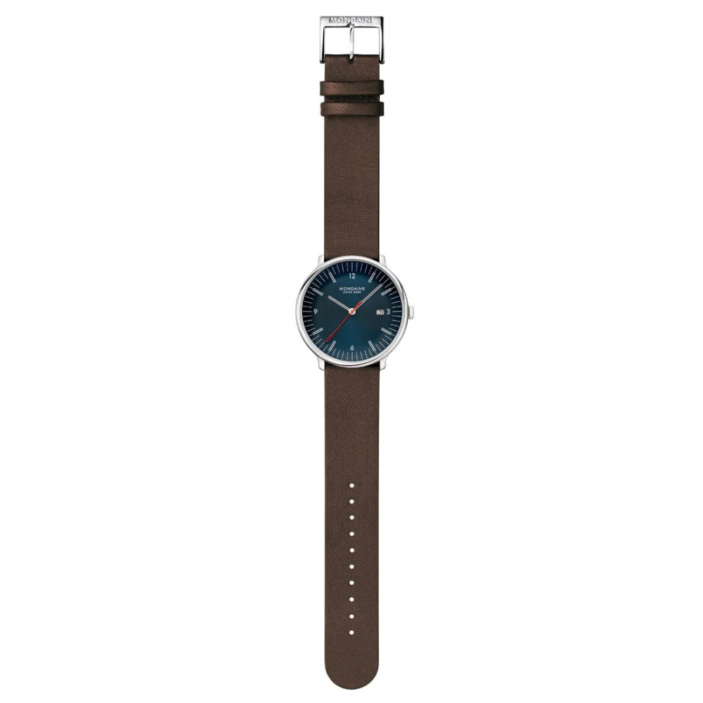 MONDAINE Armbanduhr MLE.41240.LGV Doppio Saphirglas, 41mm, Veganes Traubenleder
