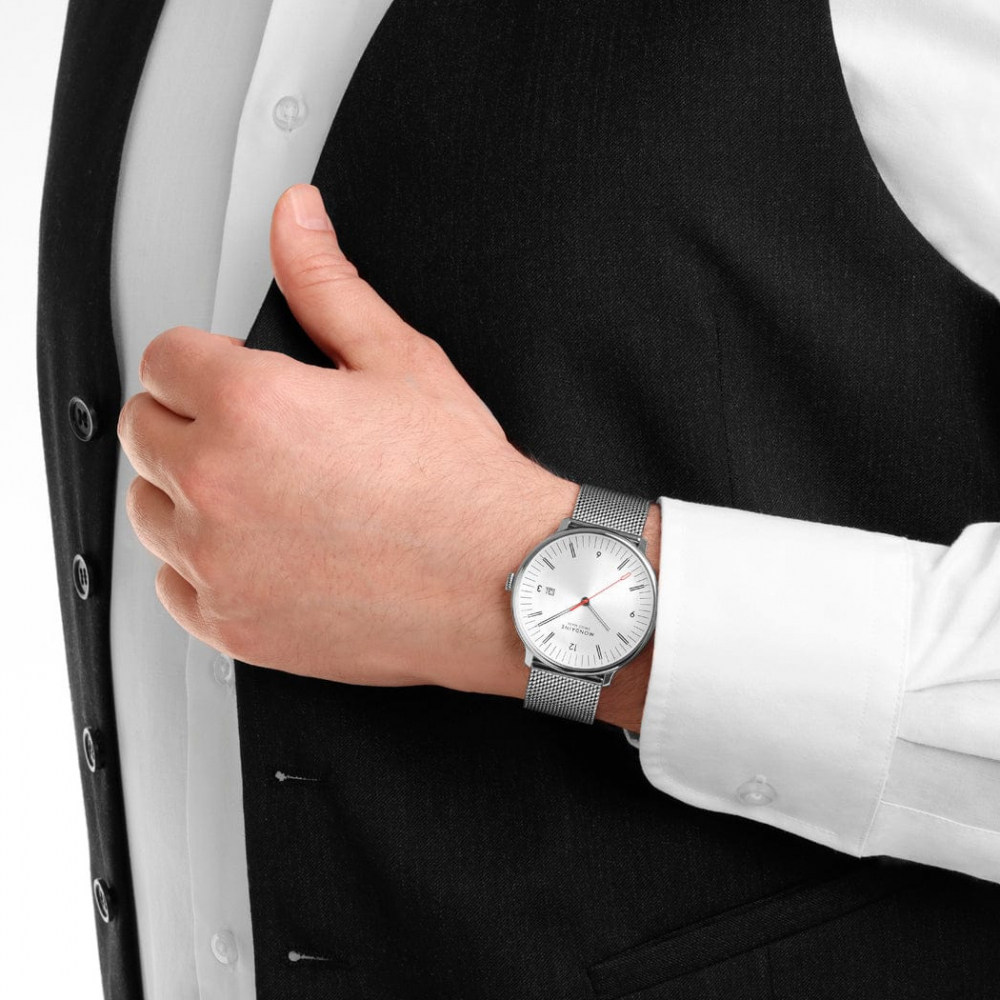 MONDAINE Armbanduhr MLE.41210.SM Doppio Saphirglas, Milanaise, 41mm