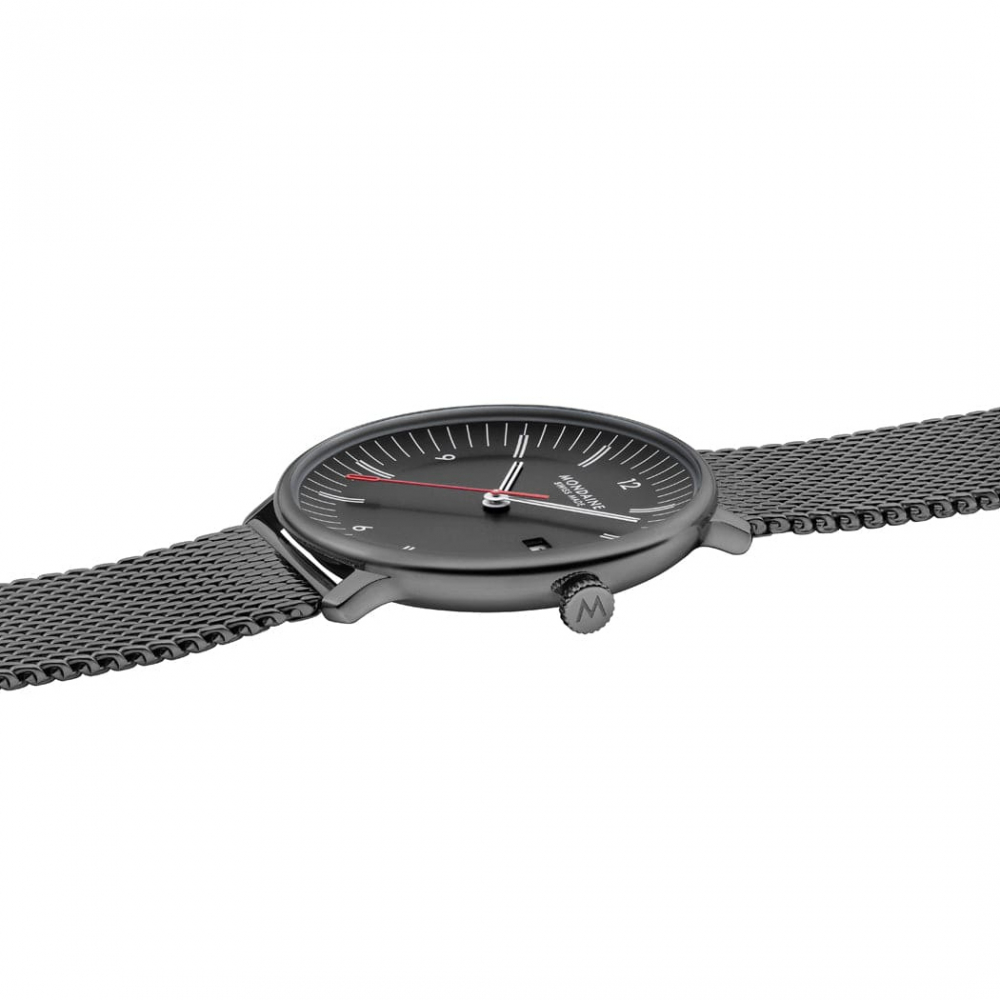 MONDAINE Armbanduhr MLE.41220.SM Doppio Saphirglas, Milanaise, 41mm, schwarz