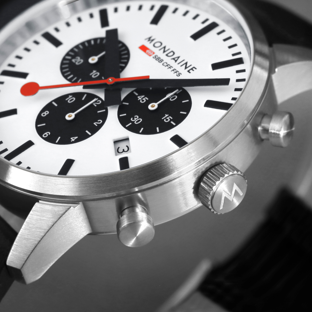 Mondaine Herren Armbanduhr Chrono MSD.41410.LBV Saphirglas 41mm