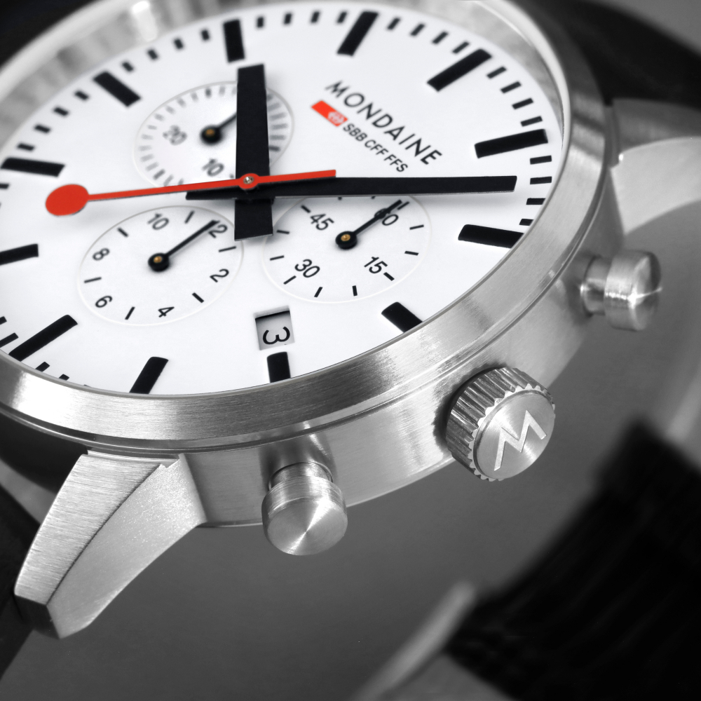 Mondaine Herren Armbanduhr Chrono MSD.41411.LBV Saphirglas 41mm