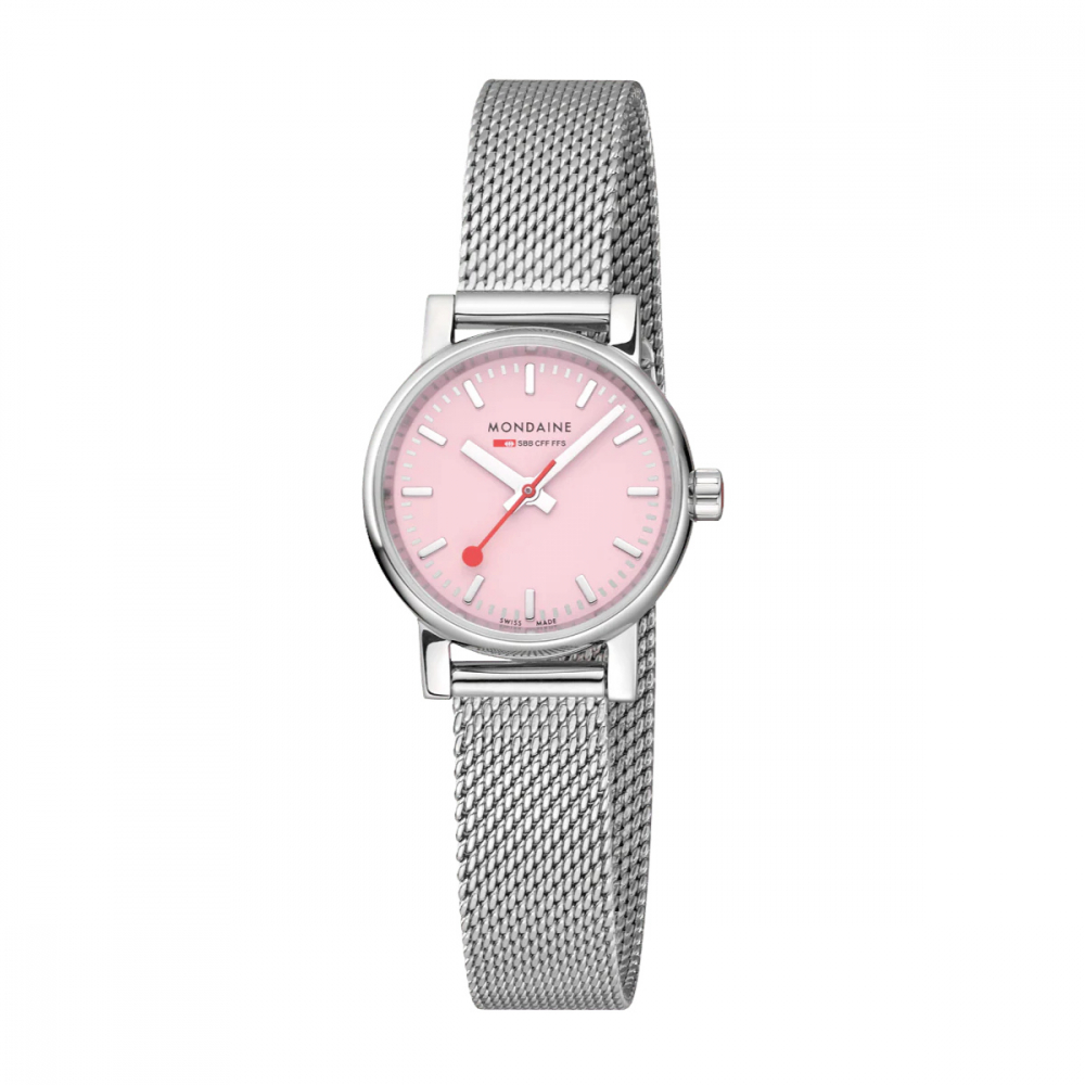 Mondaine Damenuhr rose MSE.26130.SM evo2 Petite 26mm Saphirglas