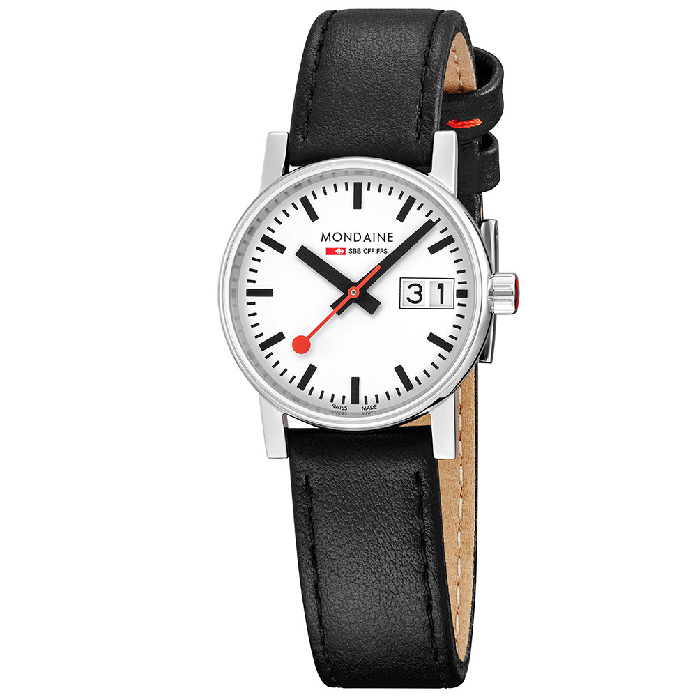 MONDAINE Damen Armbanduhr MSE.30210.LBV EVO2 Big Date, 30mm veganes Traubenleder