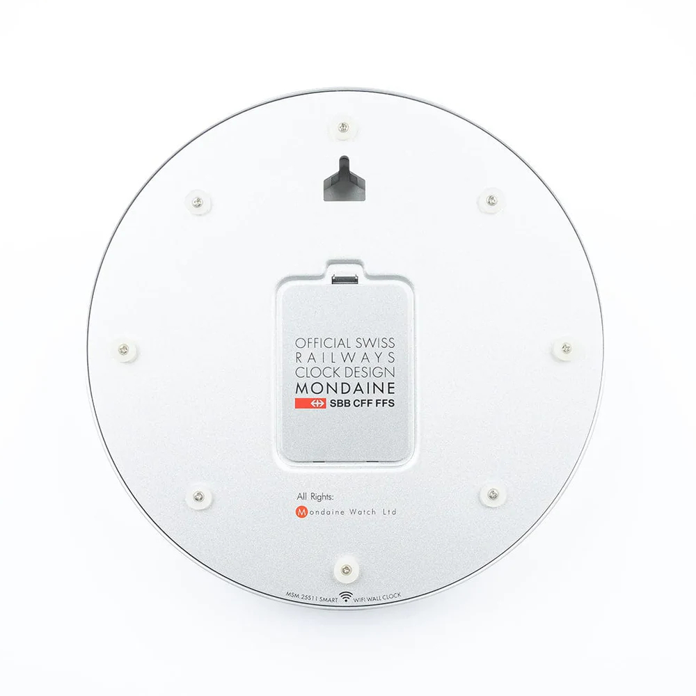 MONDAINE Wanduhr samrt stop2go WiFi Wanduhr, MSM.25S11.1 Durchmesser 25cm