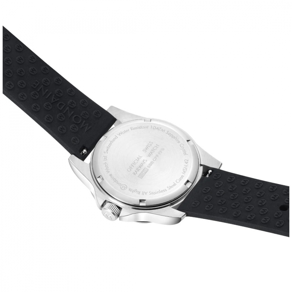 MONDAINE Numeri MSN.4211B.RB, 42mm, Saphirglas, BackLight, Silikon