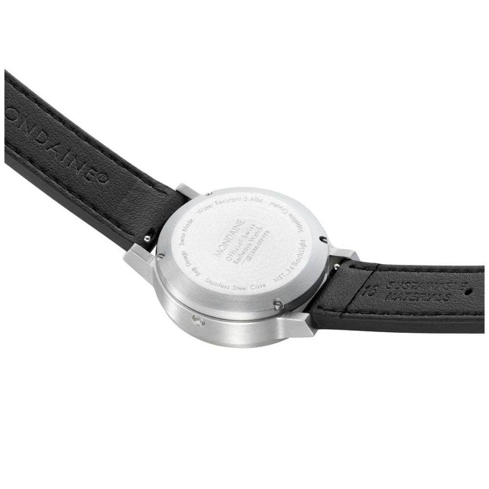 MONDAINE MST.3401B.LBV.SET Damenuhr stop2go Saphirglas, 34mm mit Ersatzband