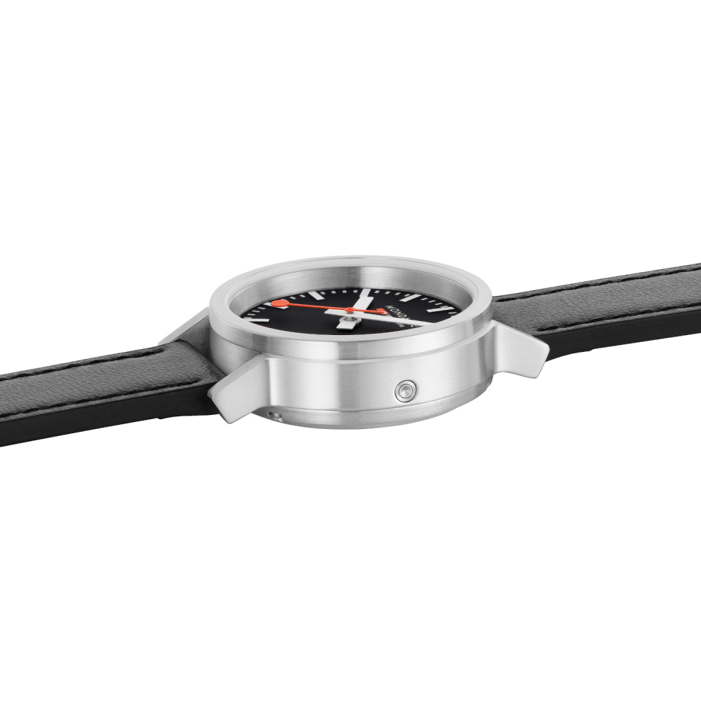 MONDAINE MST.34020.LBV.SET Damenuhr schwarz stop2go Saphirglas, 34mm mit Extraband