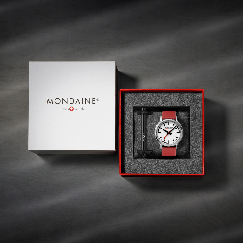 MONDAINE MST.4101B.LBV.2SE.rot Armbanduhr stop2go BackLight Saphirglas, 41mm