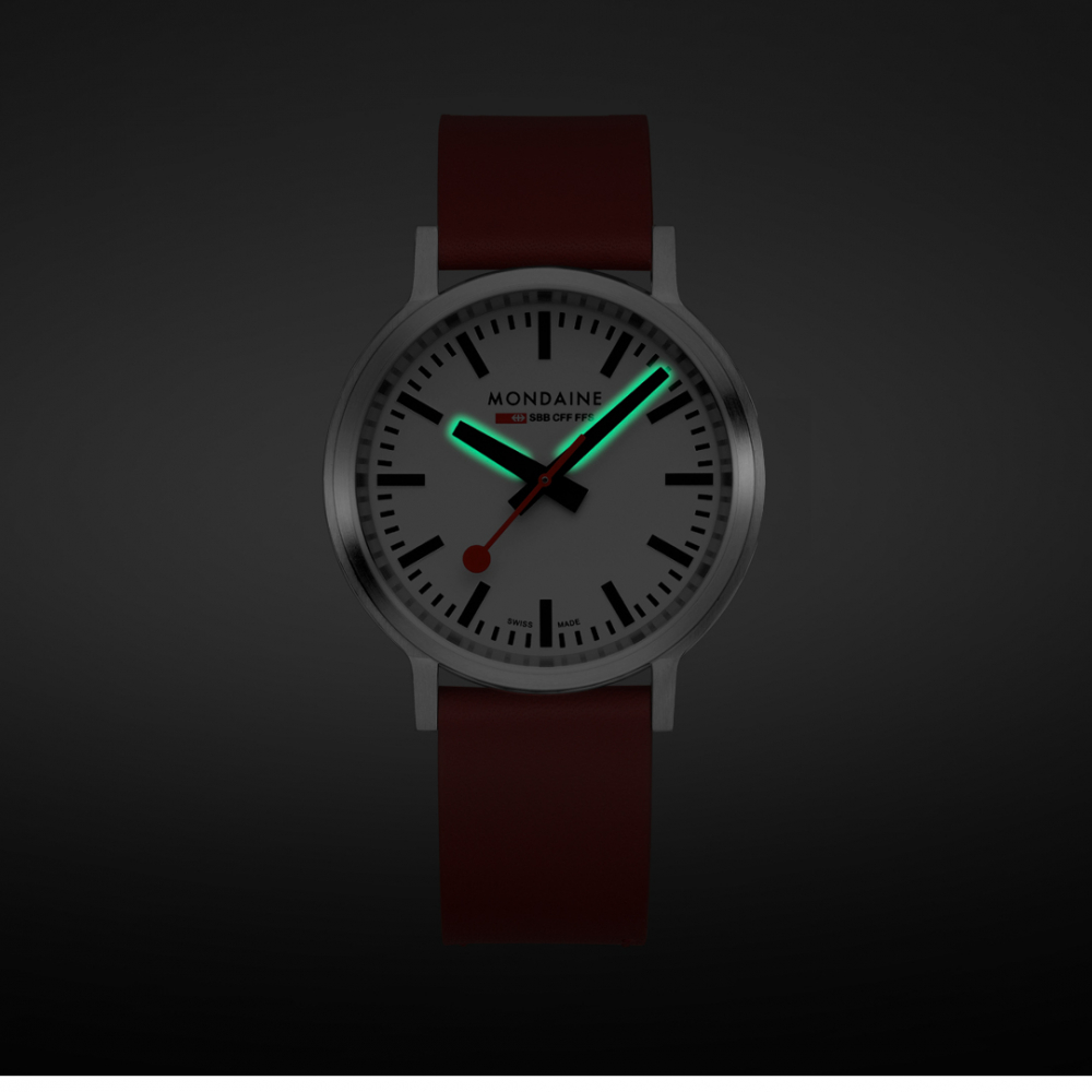 MONDAINE MST.4101B.LBV.2SE.rot Armbanduhr stop2go BackLight Saphirglas, 41mm