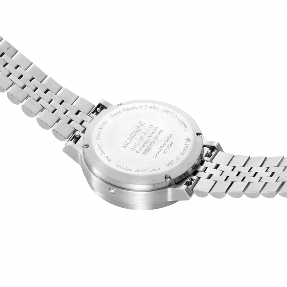 MONDAINE MST.4101B.SJ Herren Armbanduhr stop2go BackLight Saphirglas, 41mm