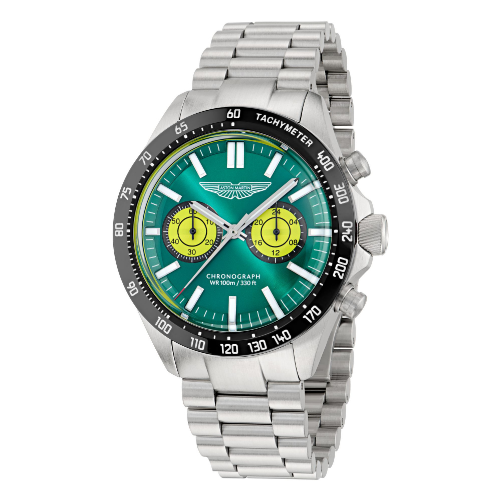 Aston Martin Uhr MTIS1F502 Chrono Grün Armbanduhr 44mm Edelstahl