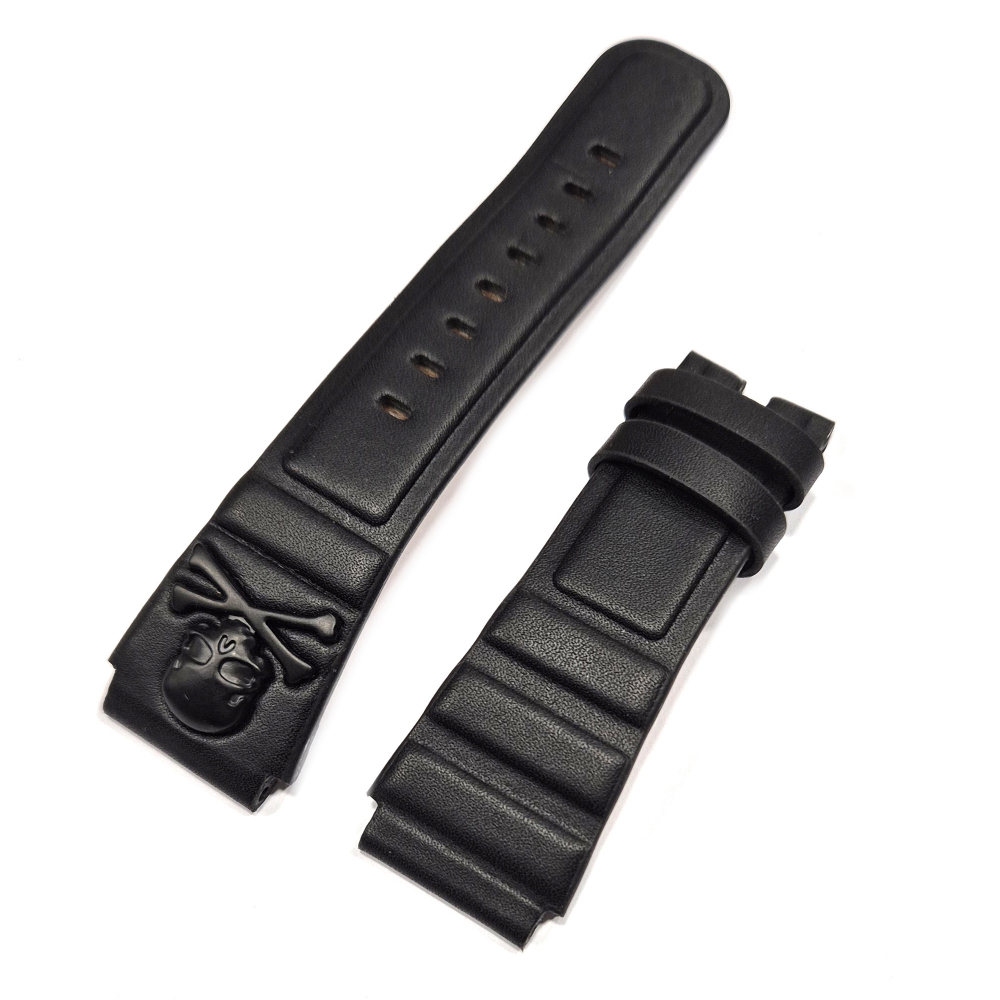 Philipp Plein Ersatzband Leder schwarz The Skull PWAAA - Serie