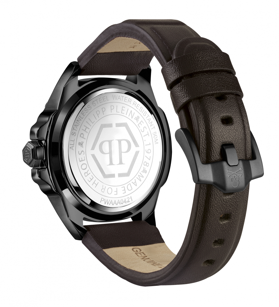Philipp Plein Herren Armbanduhr PWAAA0421 The Skull Lederband