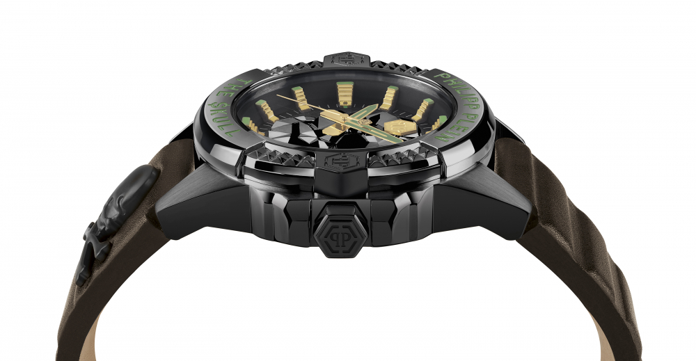 Philipp Plein Herren Armbanduhr PWAAA0421 The Skull Lederband