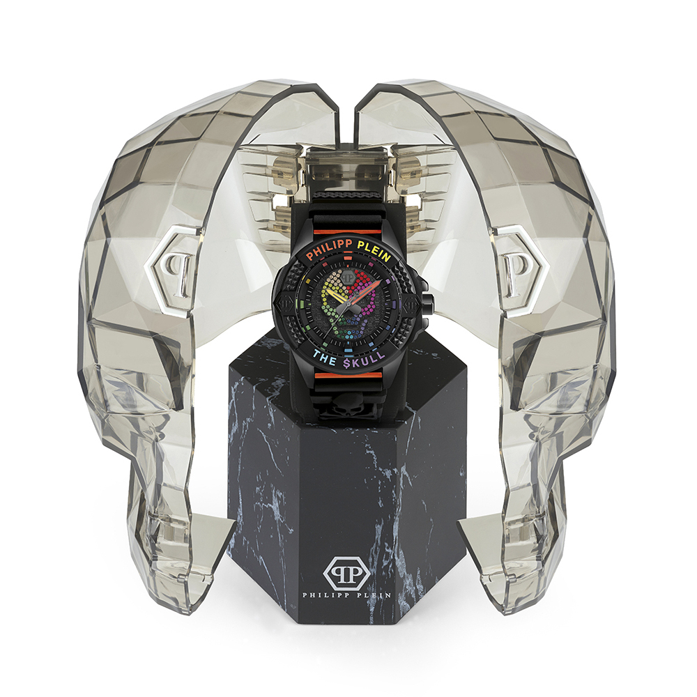 Philipp Plein Unisex-Uhr PWAAA0621 The Skull bunt Silikon-Edelstahl